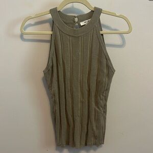 Beautiful Taupe Crochet Knit Halter Top